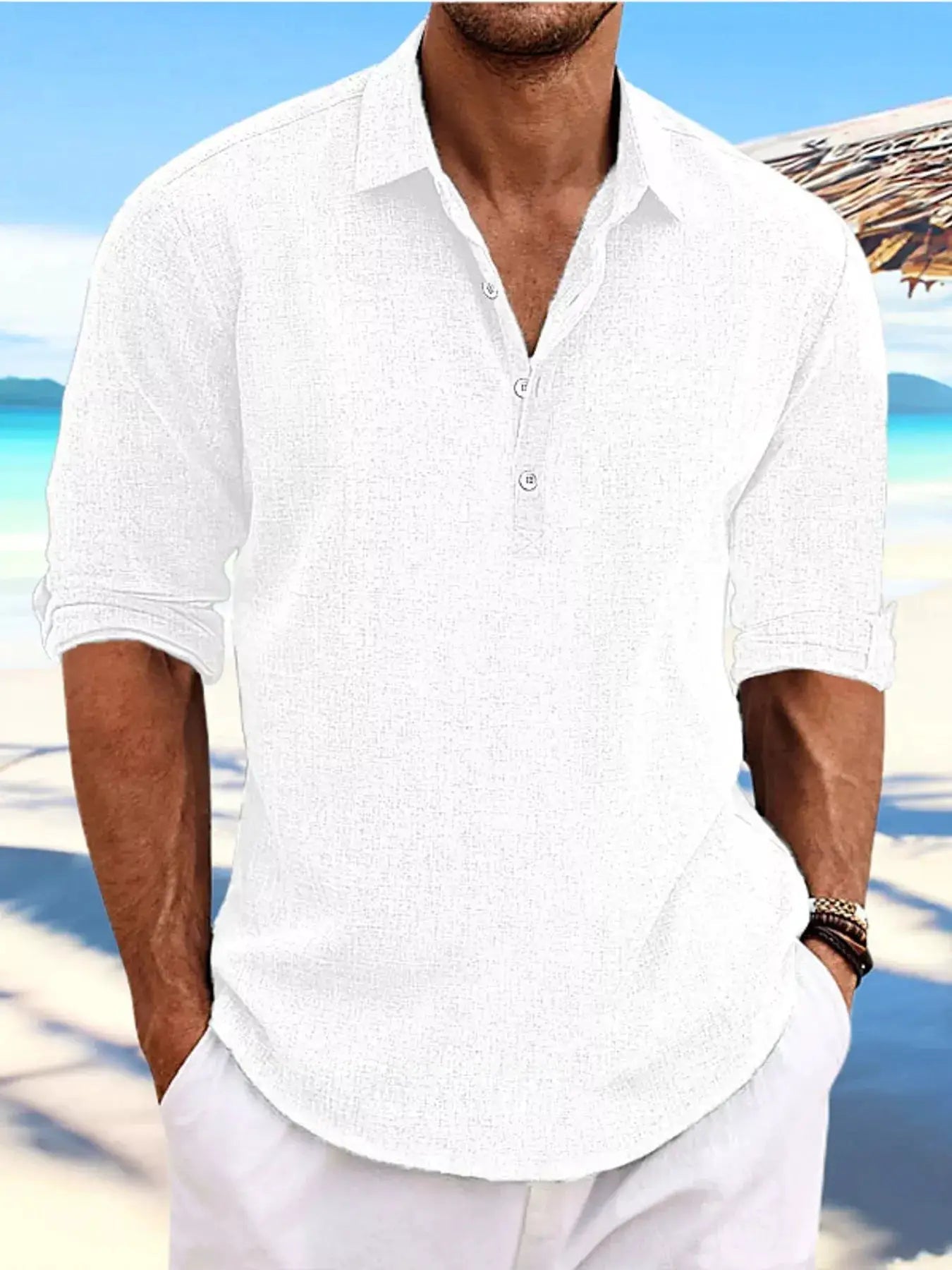 Men's Plus Size Casual Half Button Shirt For Comfort - Fritsch & Co.