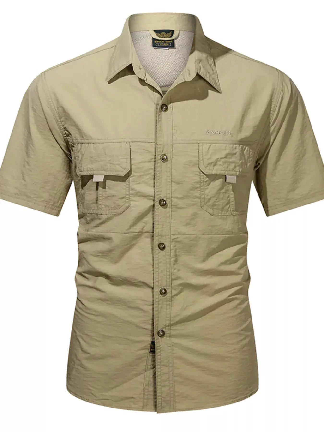 Men's Plus Size Lightweight Short Sleeve Button Up Shirt With Pockets - Fritsch & Co.