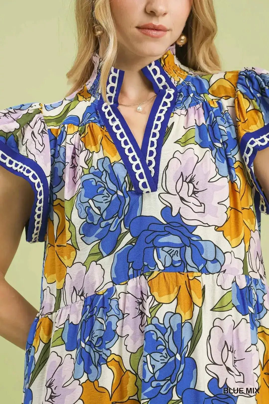 Umgee Mix Bold Floral Tiered Midi Dress - Fritsch & Co.