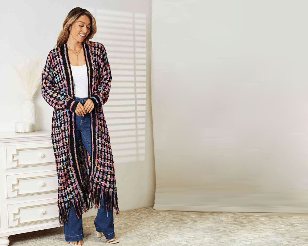 OPEN FRONT FRINGE CARDIGAN - Fritsch & Co.