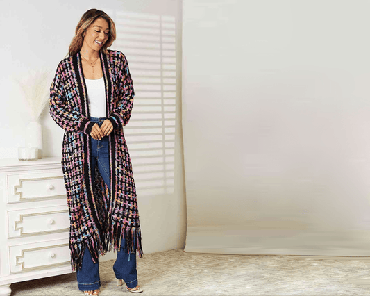 OPEN FRONT FRINGE CARDIGAN - Fritsch & Co.