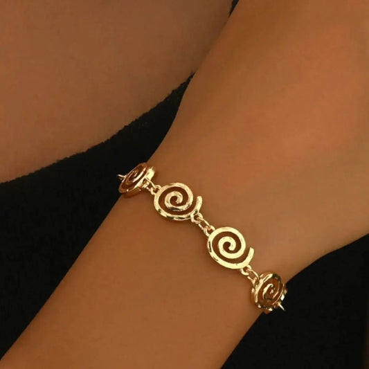 18K Gold Plated Spiral Necklace and Bracelet Set Jewelry - Fritsch & Co.