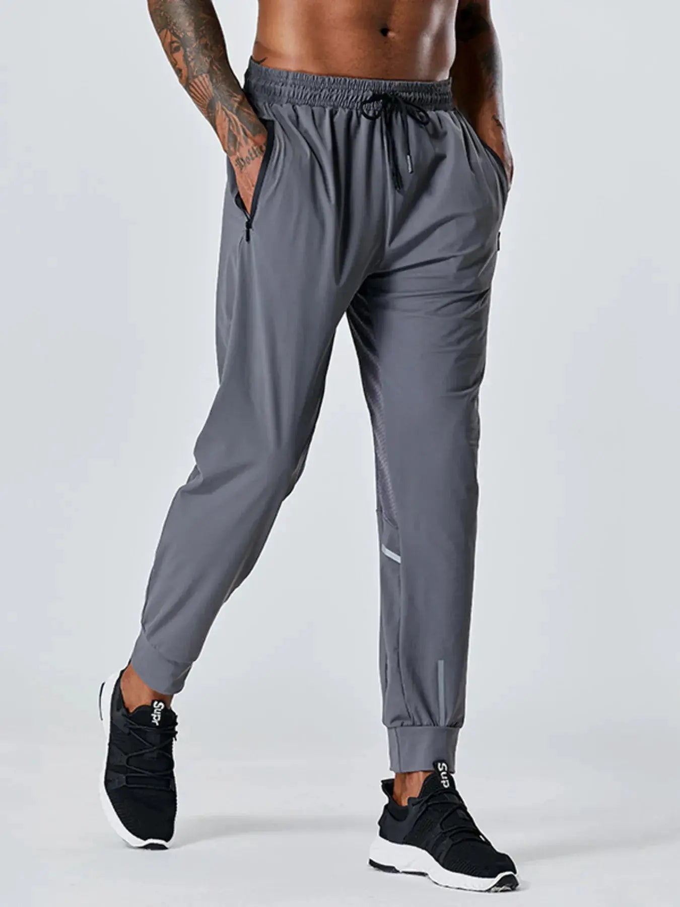 Men's Plus Size Drawstring Active Pants by Trendsi