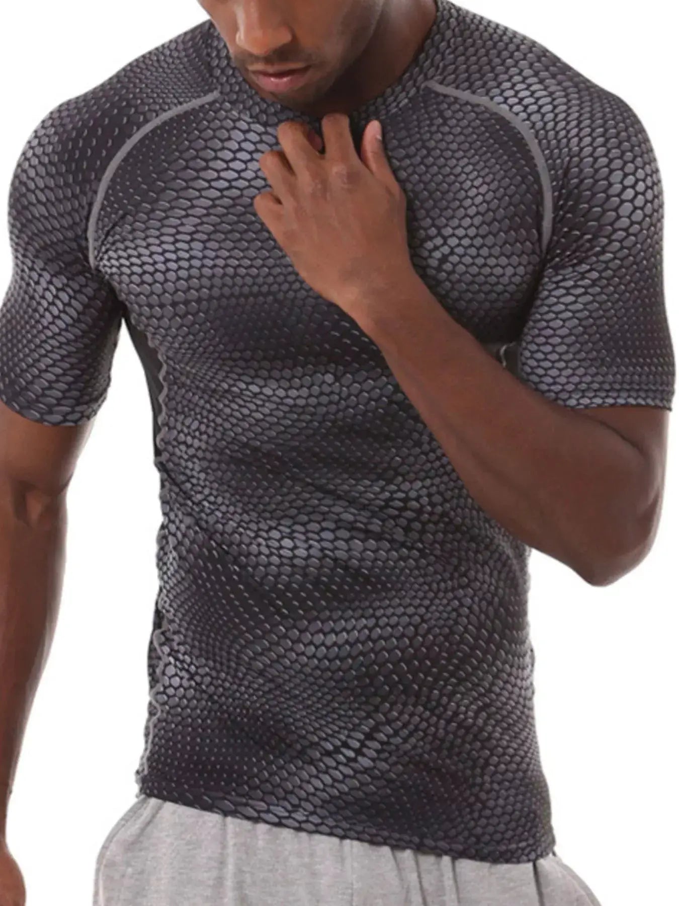 Men's Compression Fit Snake Print Active T-Shirt by Trendsi
