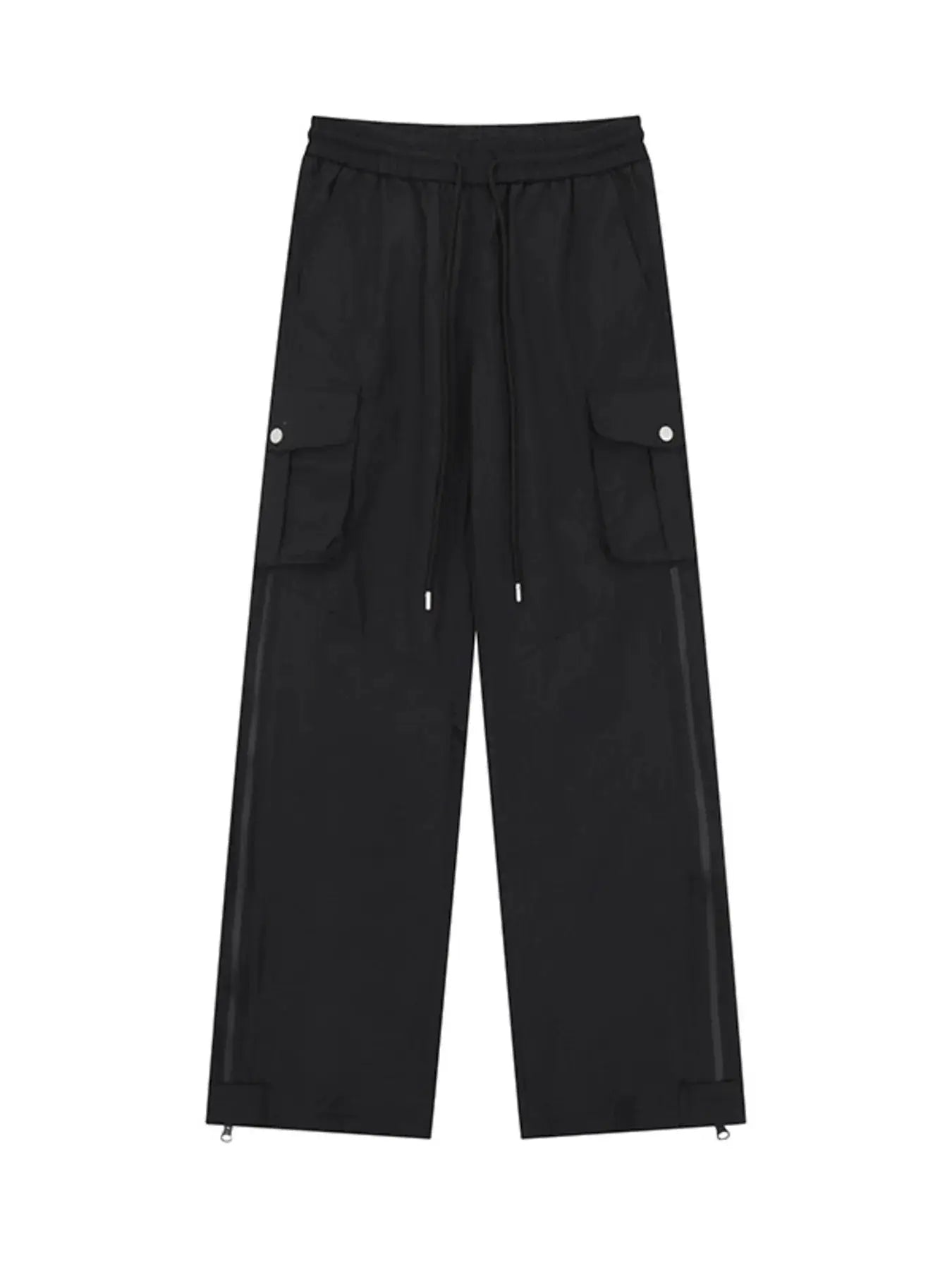 Men's Drawstring Wide Leg Cargo Active Pants by Trendsi