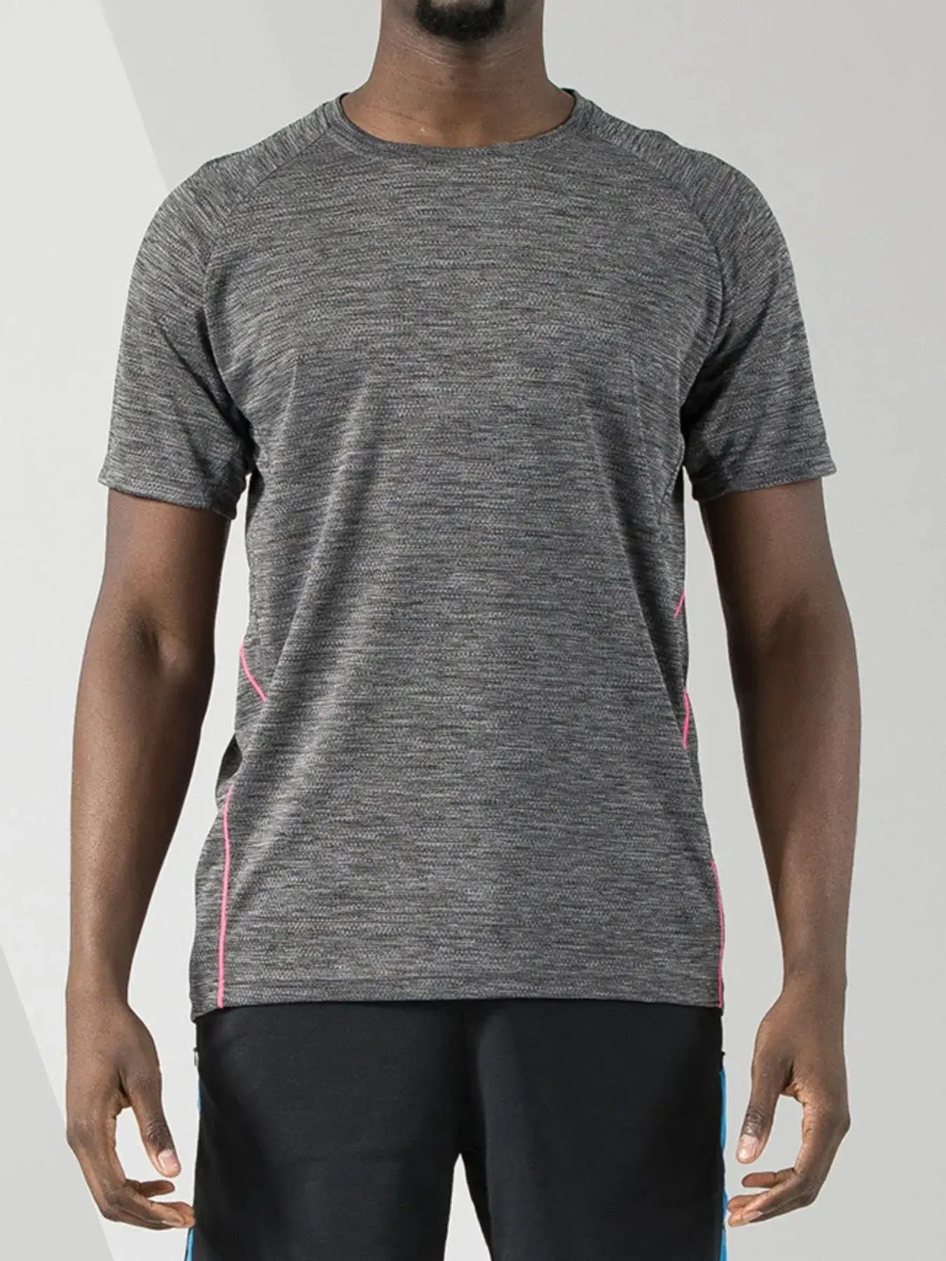 Men's Plus Size Round Neck Short Sleeve Active T-Shirt by Trendsi