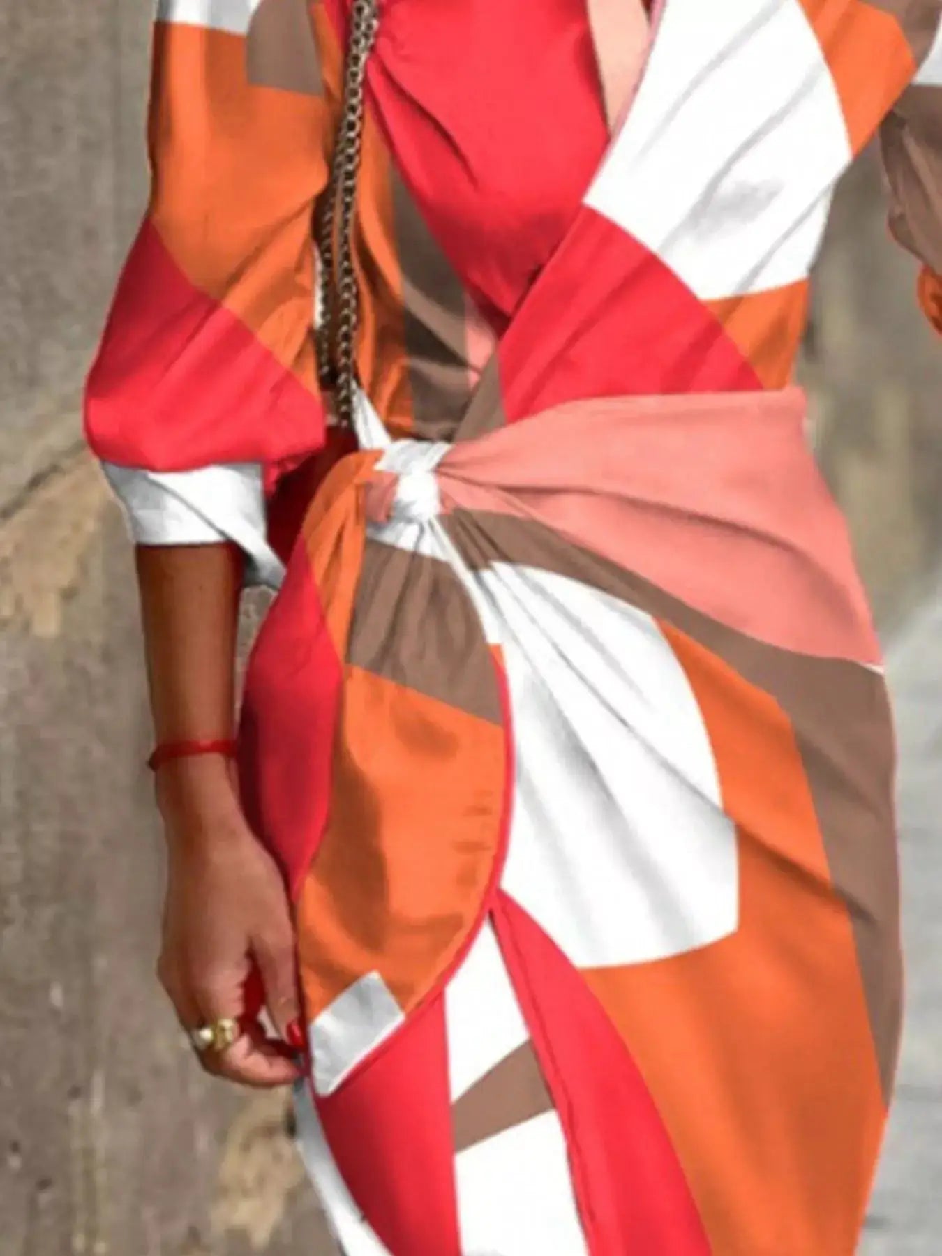 Printed Collared Neck Shirt Dress by Trendsi