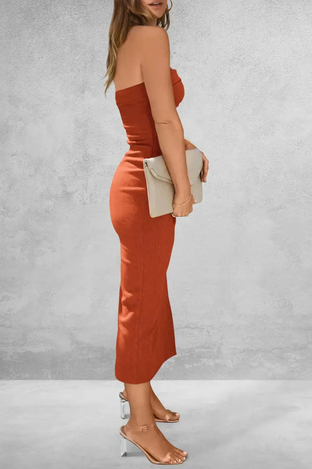 Slit Tube Midi Dress by Trendsi