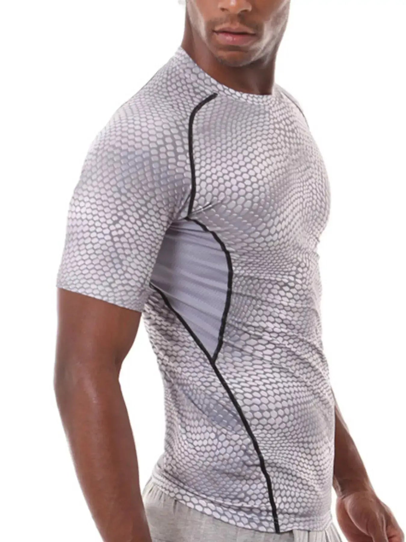 Men's Compression Fit Snake Print Active T-Shirt by Trendsi