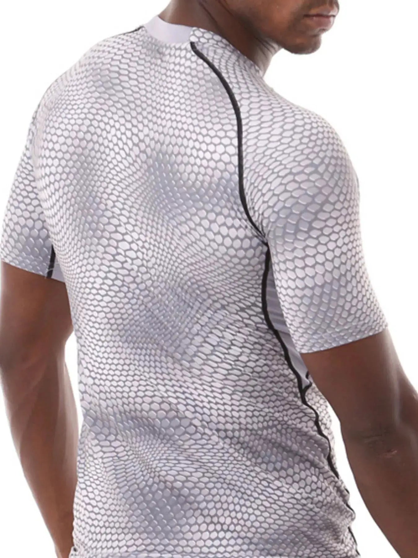Men's Compression Fit Snake Print Active T-Shirt by Trendsi