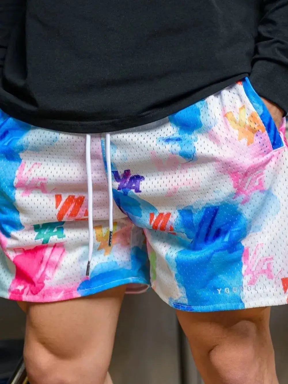 Men's Plus Size Drawstring Printed Shorts by Trendsi