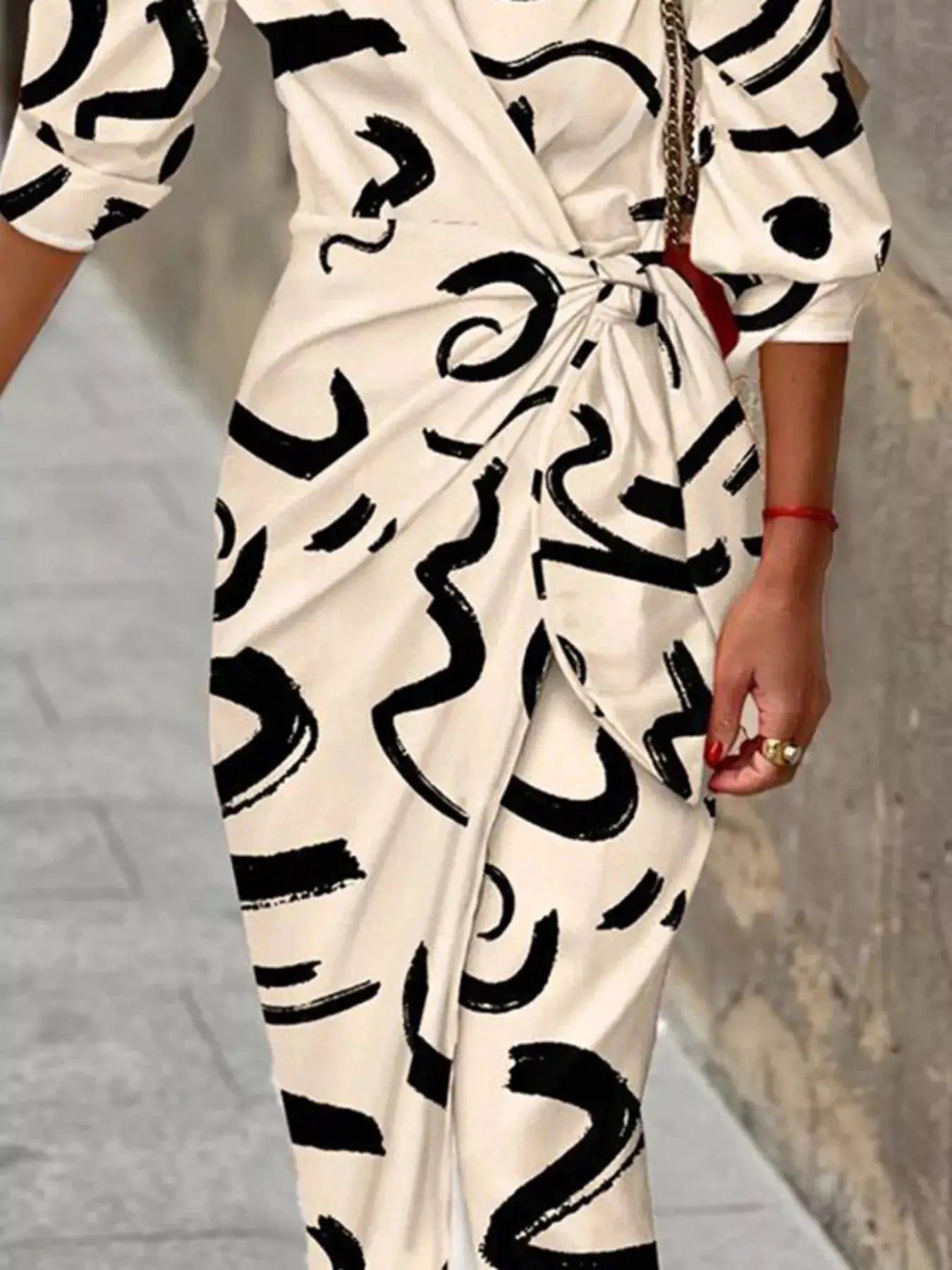 Printed Collared Neck Shirt Dress by Trendsi