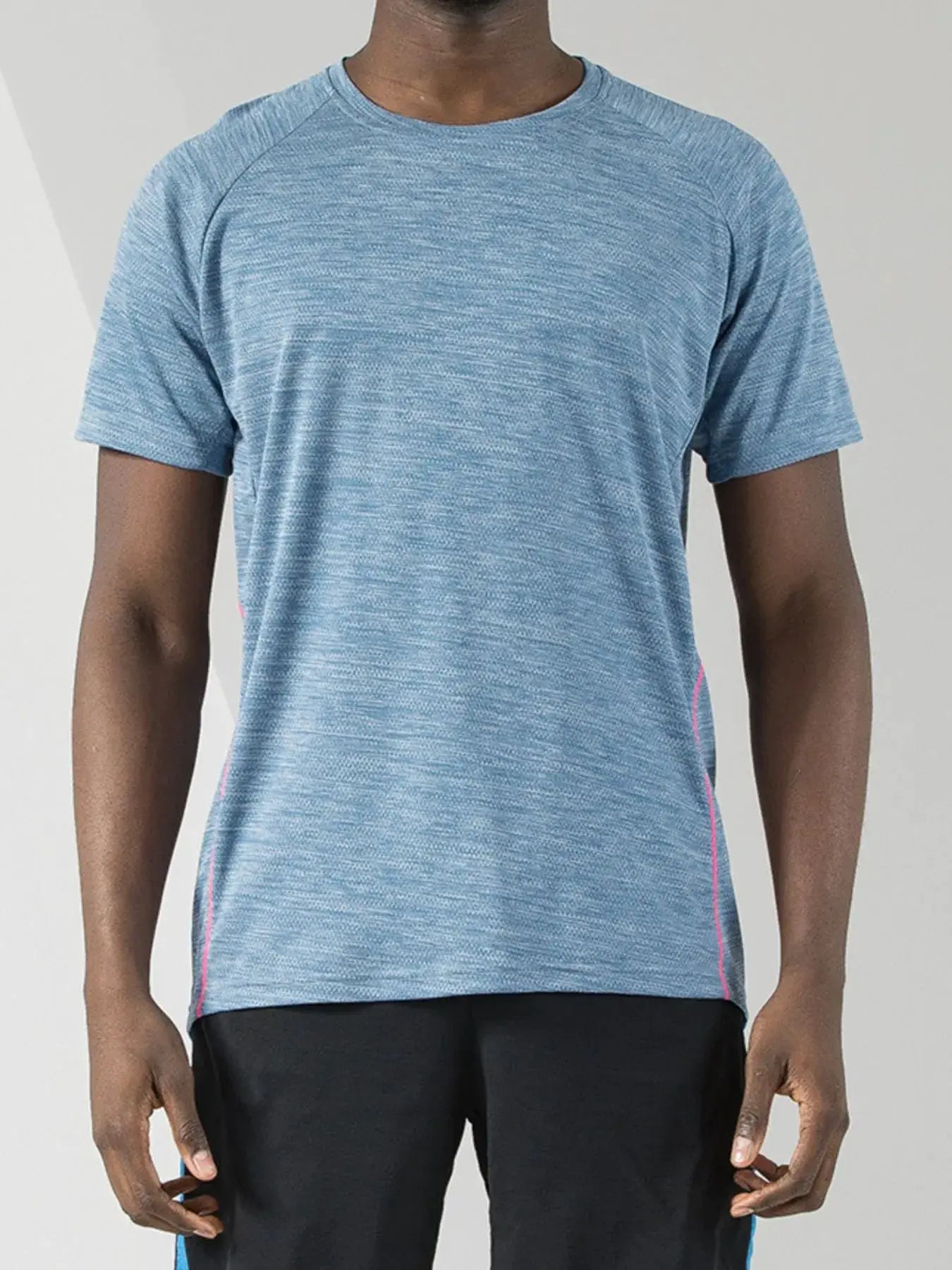 Men's Plus Size Round Neck Short Sleeve Active T-Shirt by Trendsi