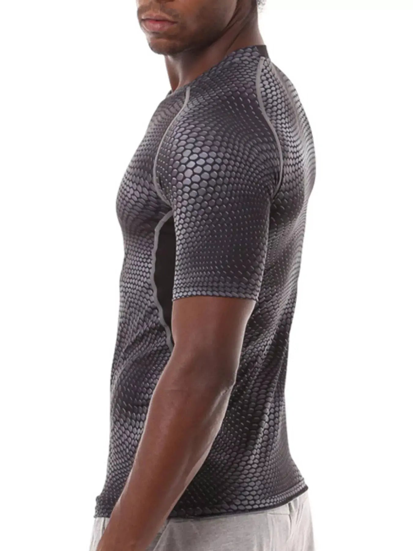 Men's Compression Fit Snake Print Active T-Shirt by Trendsi