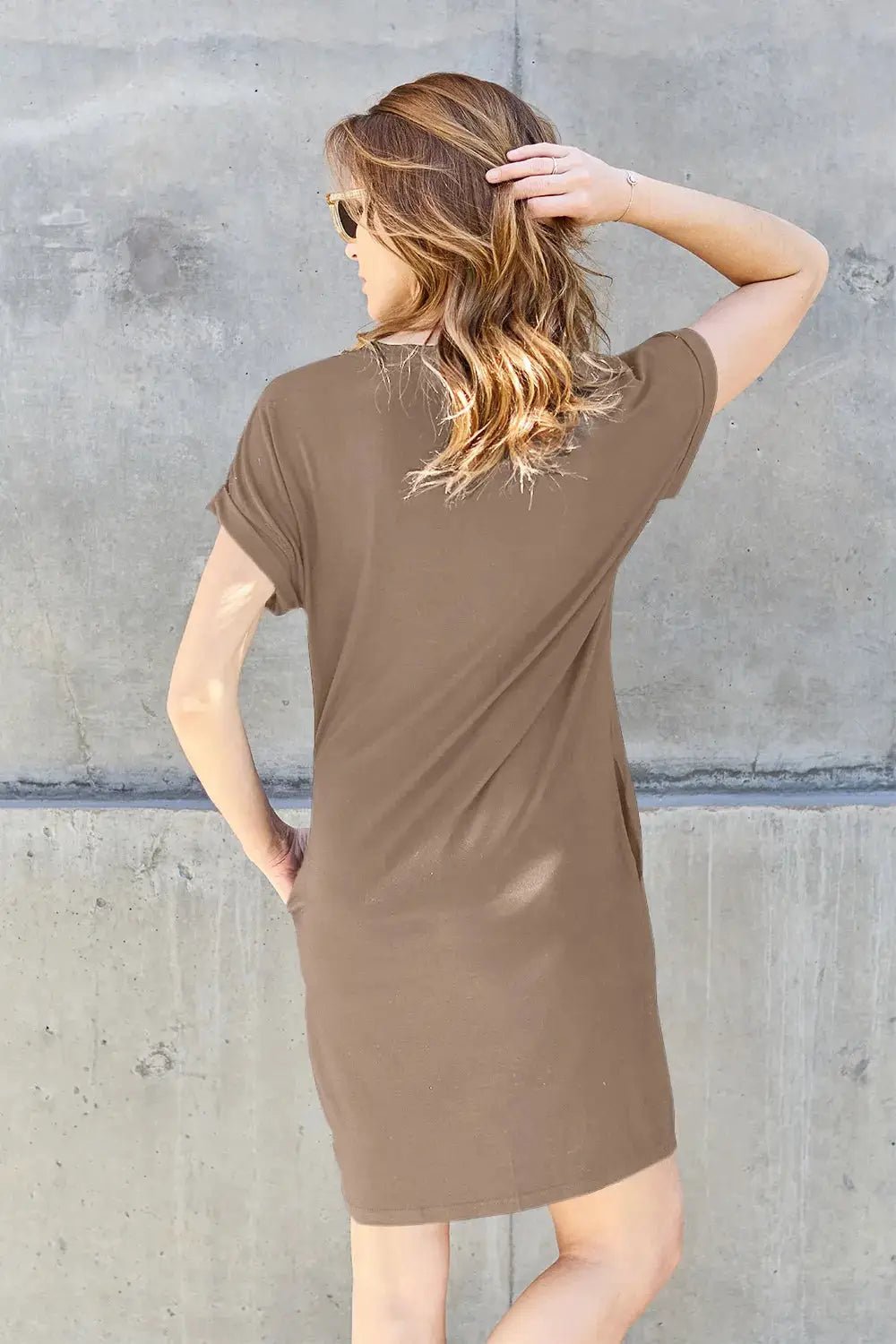 Basic Bae Full Size Round Neck Short Sleeve Dress with Pockets - Fritsch & Co.