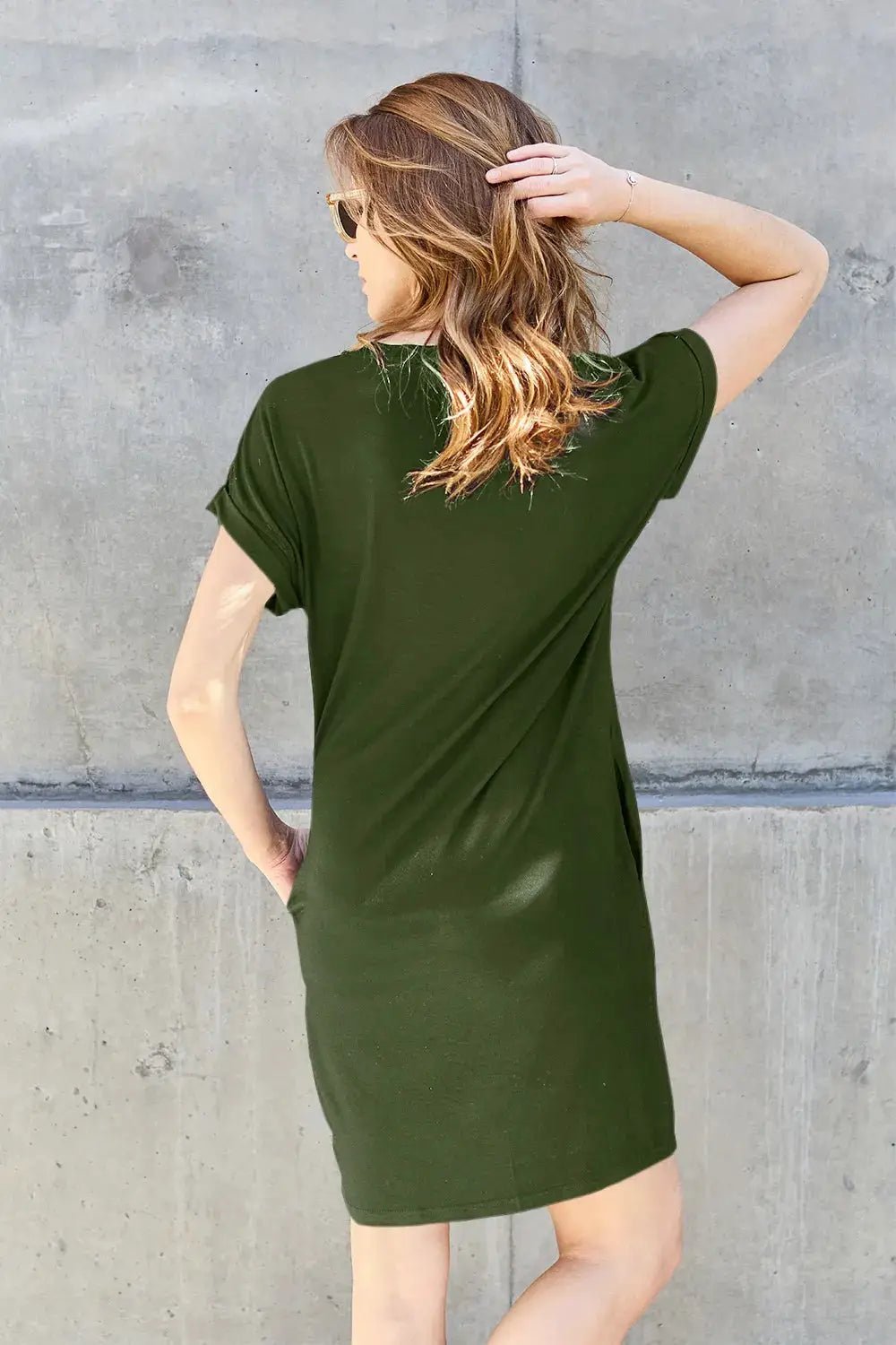 Basic Bae Full Size Round Neck Short Sleeve Dress with Pockets - Fritsch & Co.