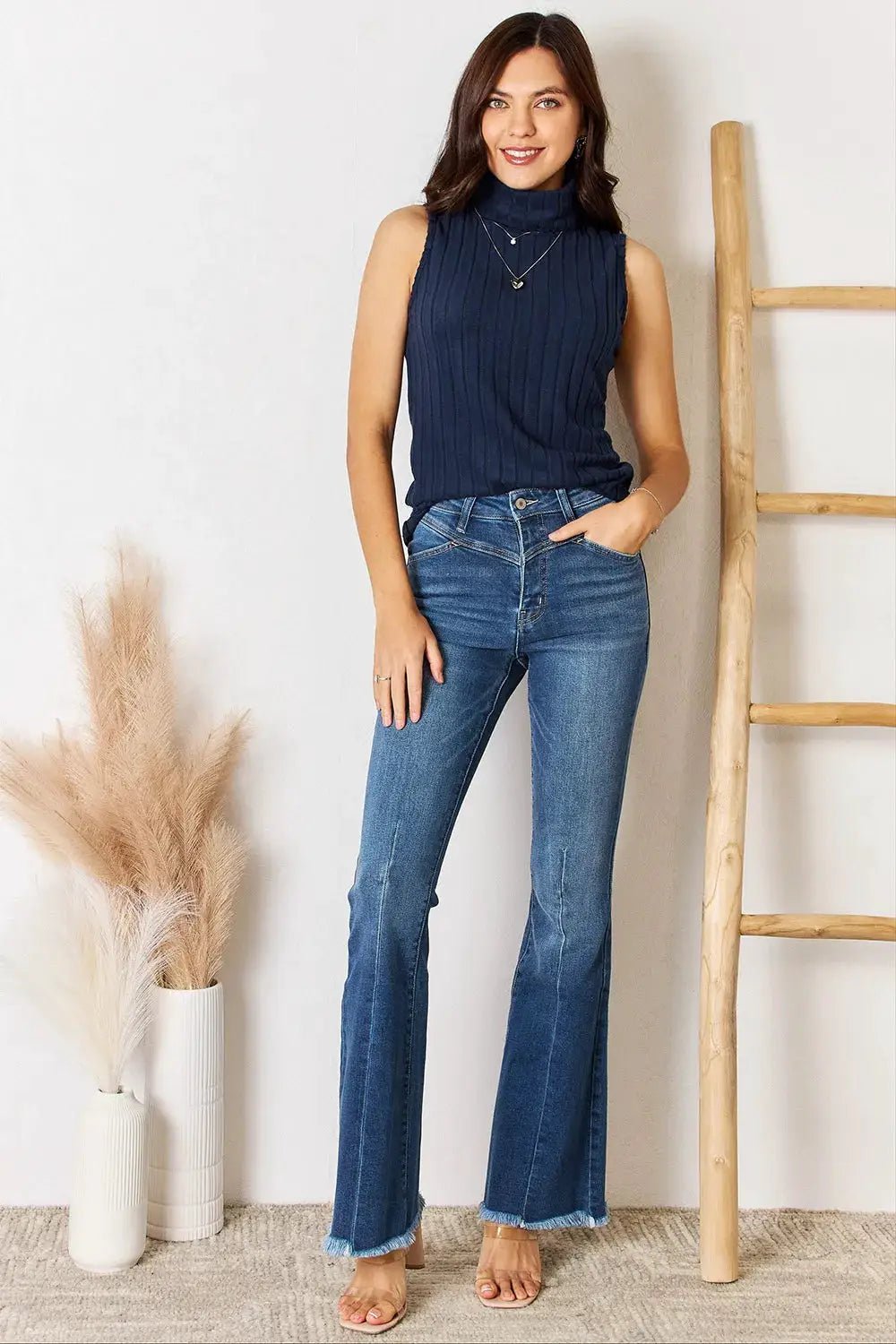 Basic Bae Ribbed Turtleneck Tank Top Full Size For Women Everyday Wear - Fritsch & Co.