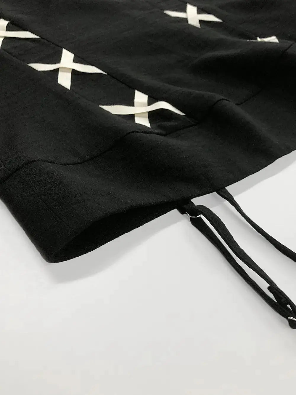 Black Contrast Mini Cami Dress With Crisscross Side Detailing - Fritsch & Co.