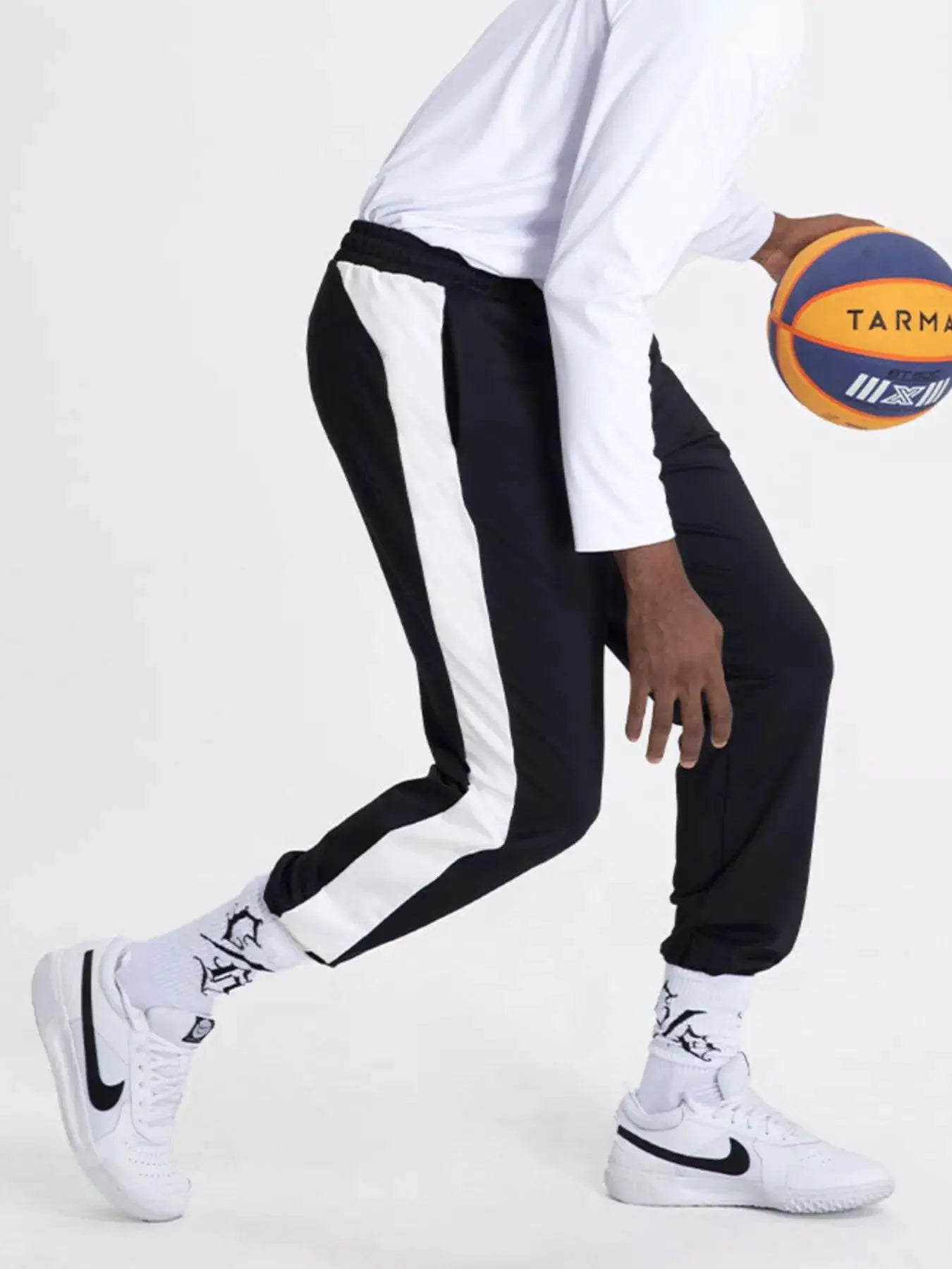 Men's Drawstring Contrast Active Pants by Trendsi