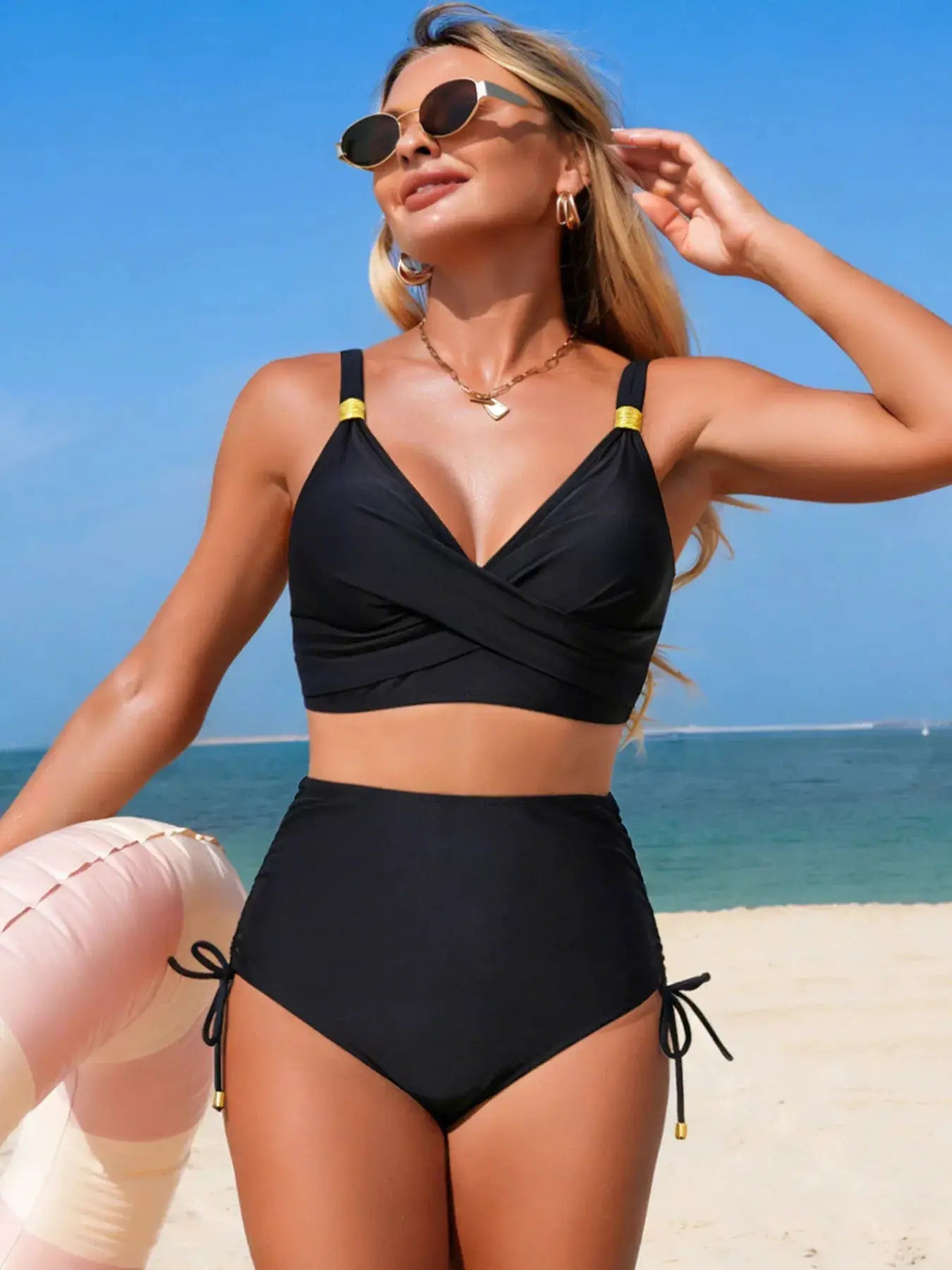 Crisscross High - Waisted Two - Piece Swimsuit With Removable Pads - Fritsch & Co.
