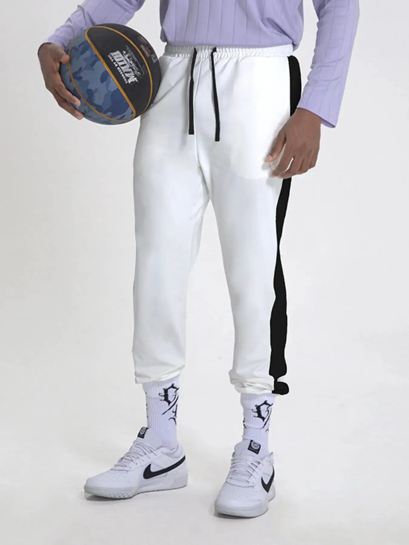Men's Drawstring Contrast Active Pants by Trendsi
