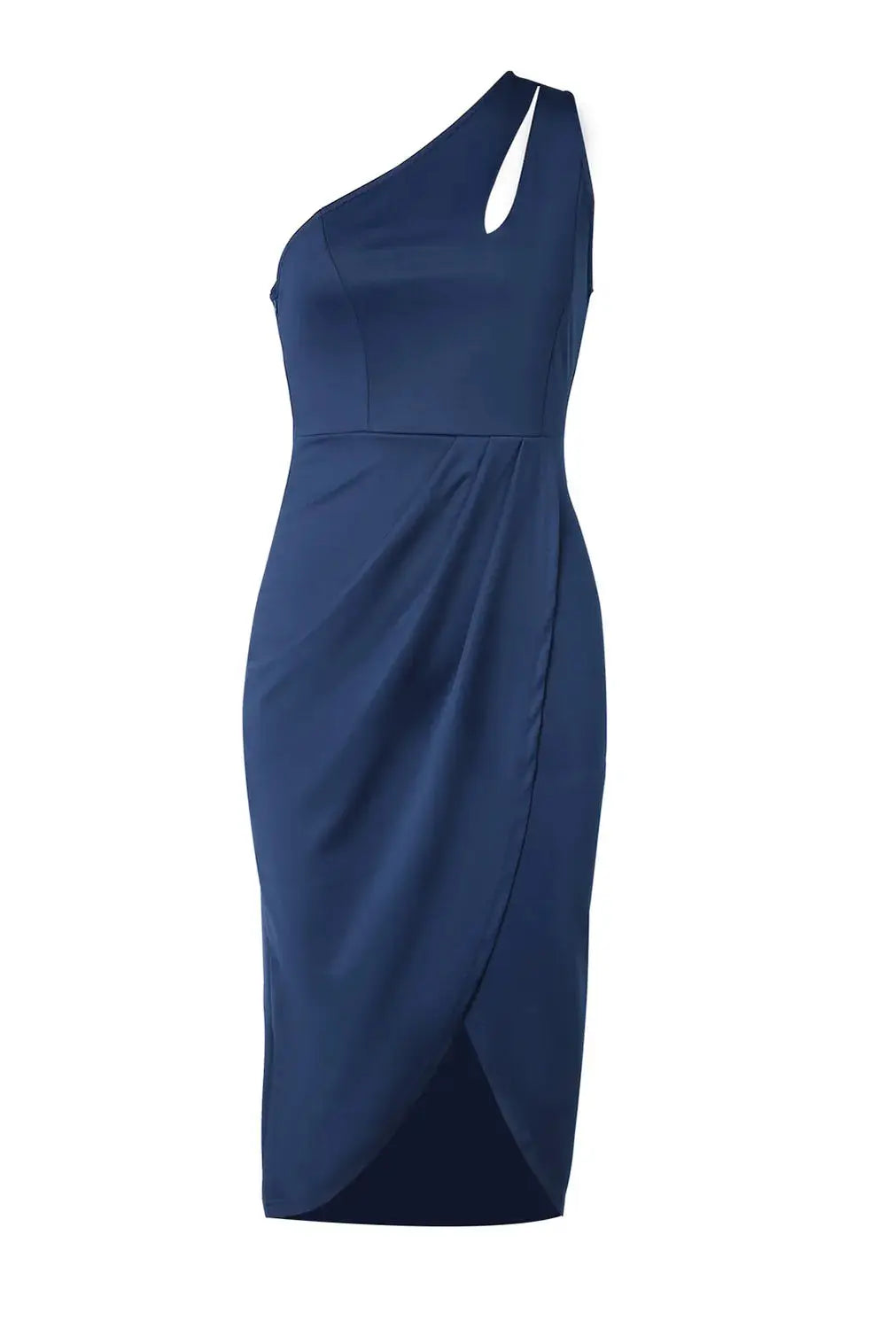 Ruched Cutout Single Shoulder Dress by Trendsi