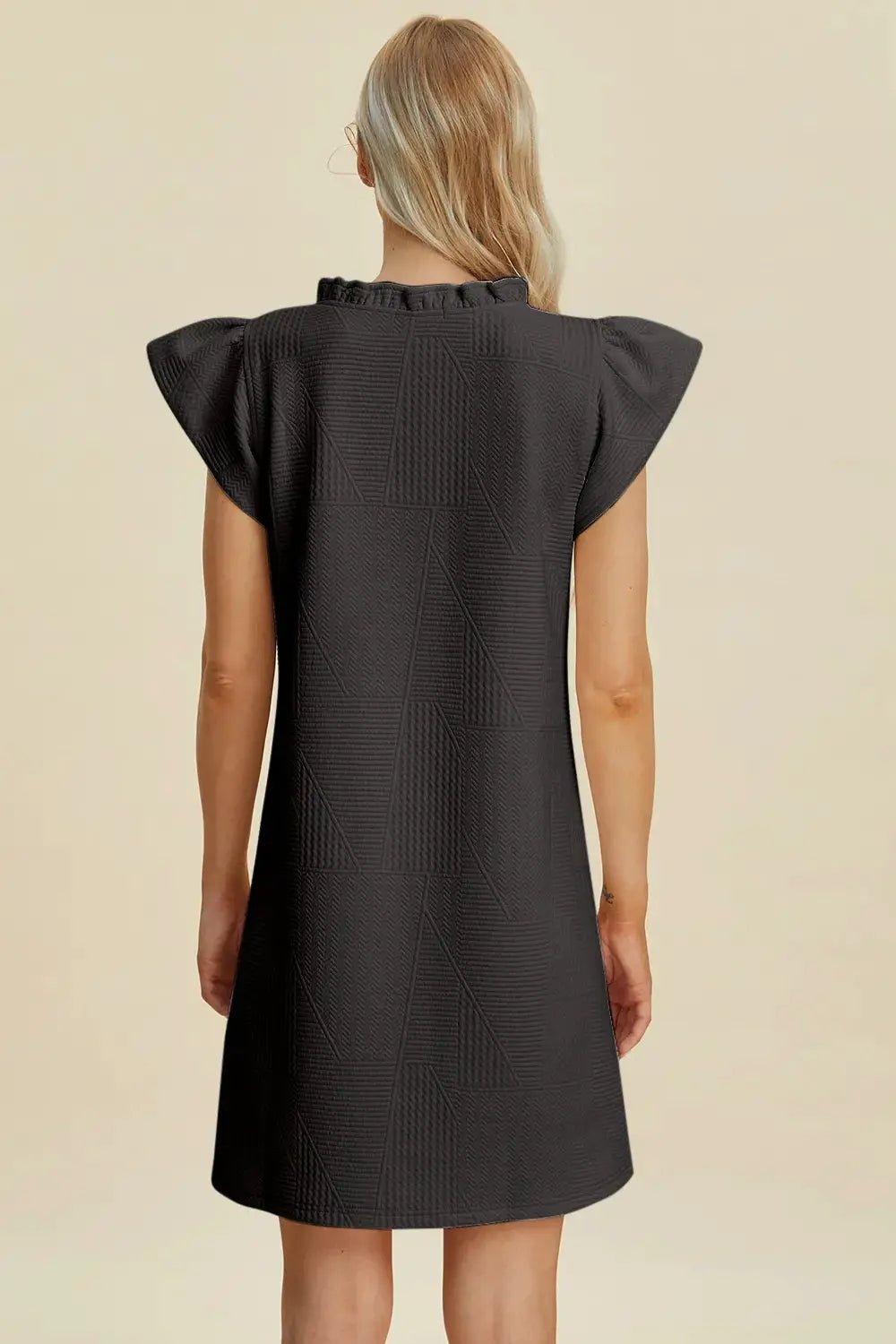 Double Take Full Size Ruffled V - Neck Cap Sleeve Dress - Fritsch & Co.