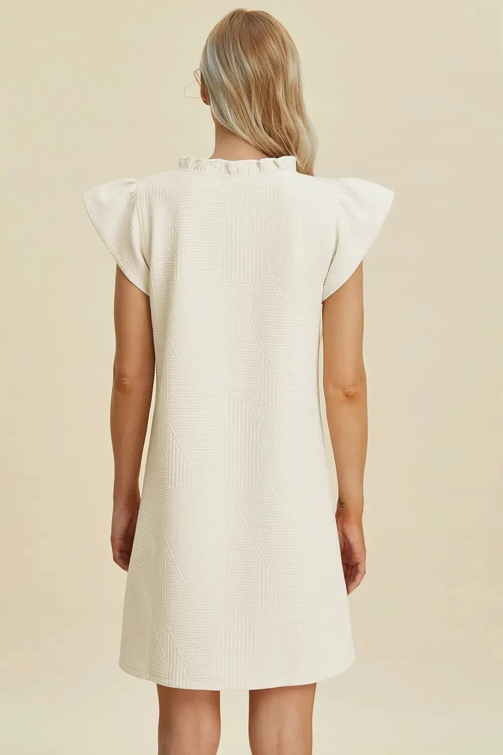 Double Take Full Size Ruffled V - Neck Cap Sleeve Dress - Fritsch & Co.