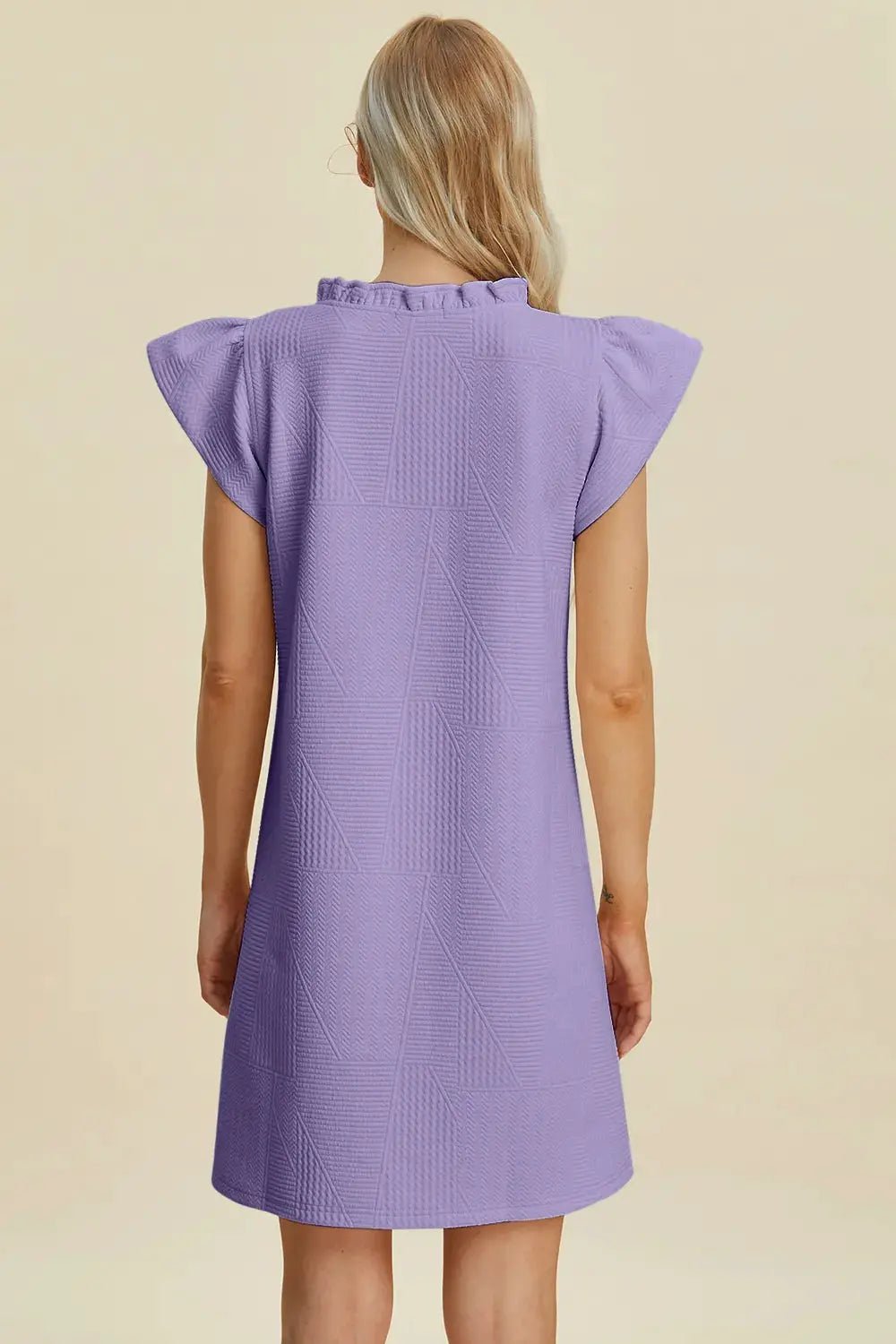 Double Take Full Size Ruffled V - Neck Cap Sleeve Dress - Fritsch & Co.