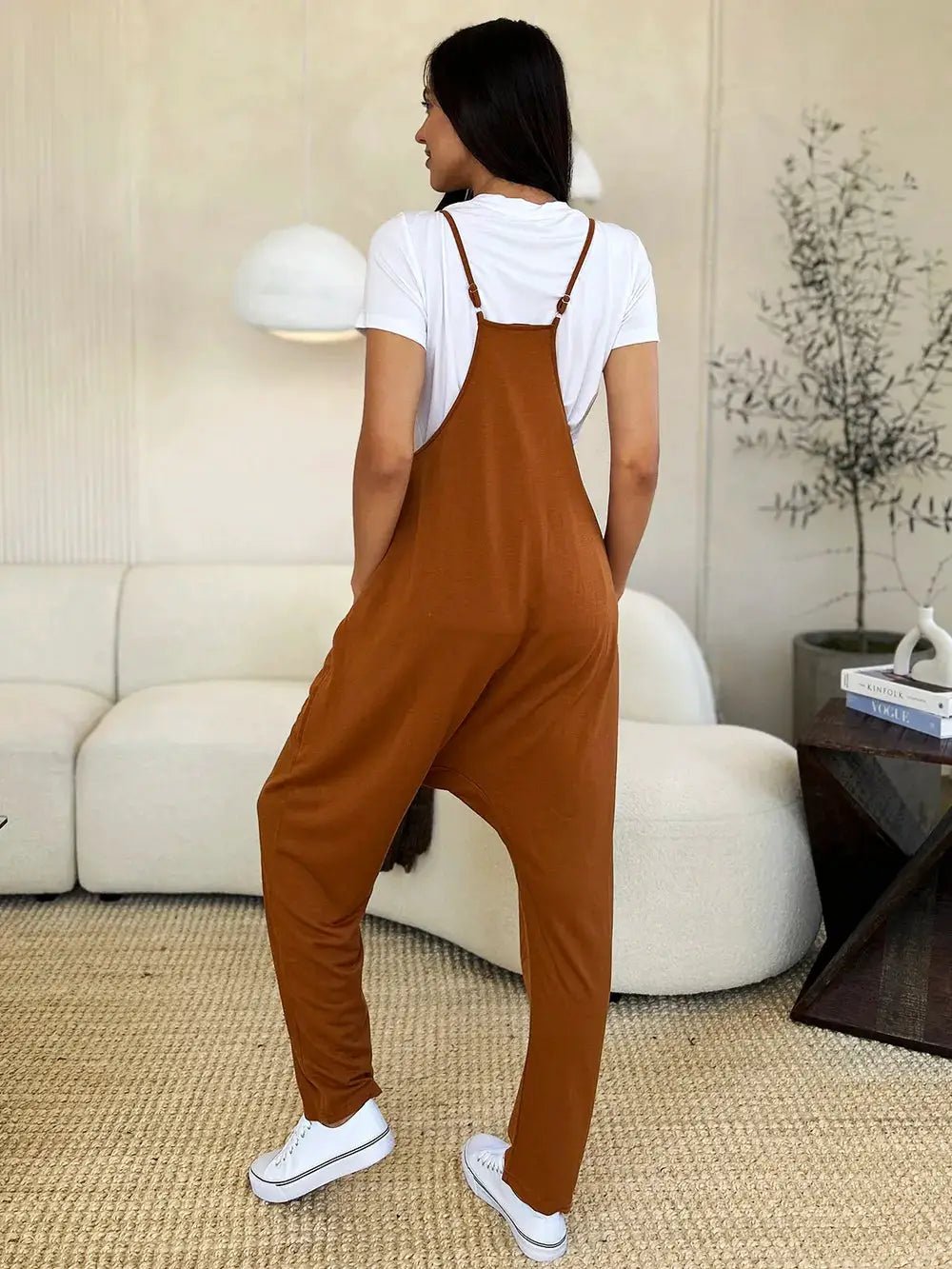 Double Take Full Size Sleeveless V - Neck Pocketed Jumpsuit - Fritsch & Co.