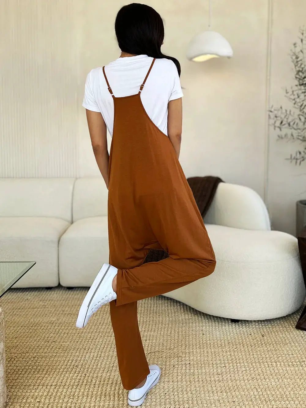 Double Take Full Size Sleeveless V - Neck Pocketed Jumpsuit - Fritsch & Co.