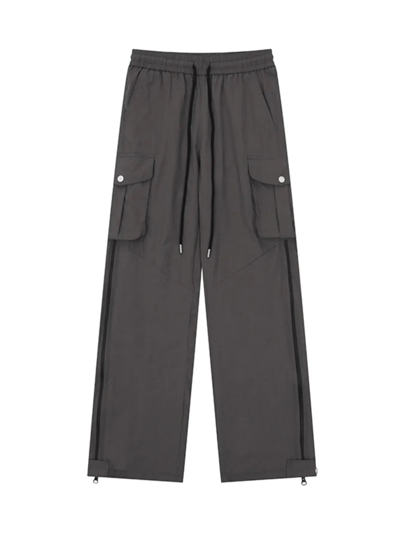 Men's Drawstring Wide Leg Cargo Active Pants by Trendsi