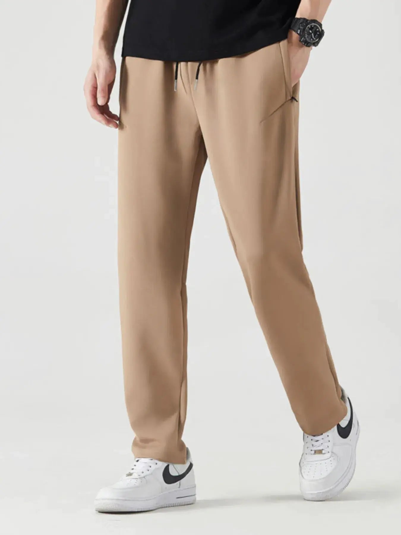 Men's Plus Size Drawstring Active Pants by Trendsi