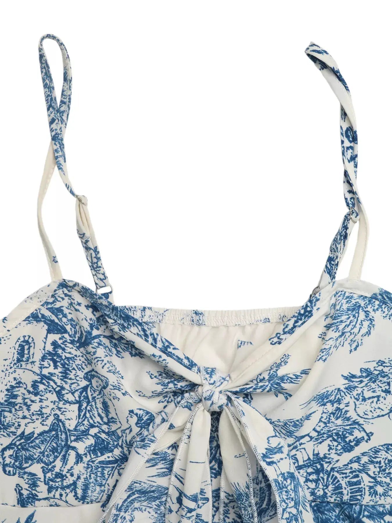 Floral Print Tie Front Cami Top With Ruffle Hem Summer - Fritsch & Co.