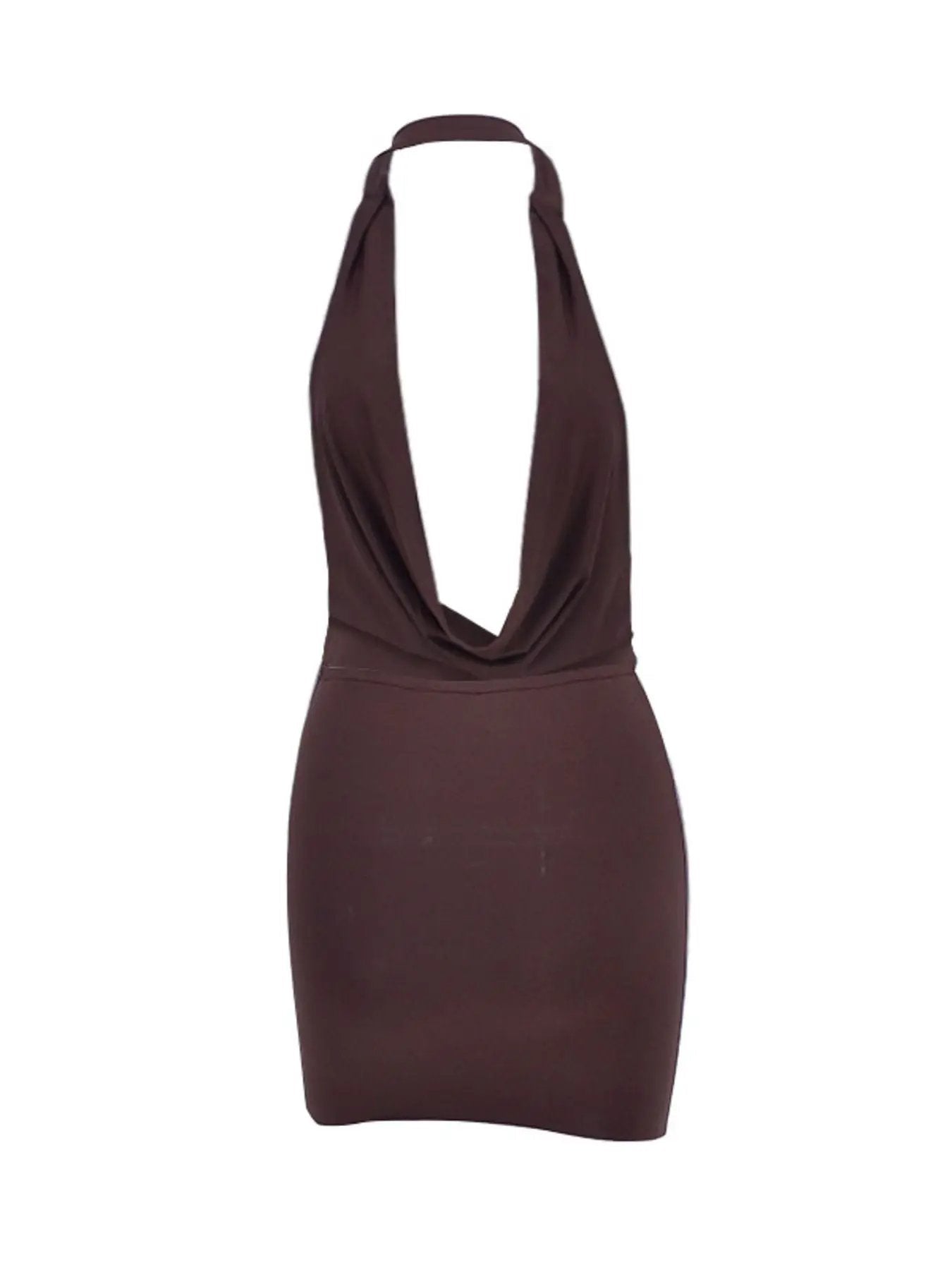 Halter Neck Ruched Bodycon Mini Dress For Evening Or Cocktail Events - Fritsch & Co.
