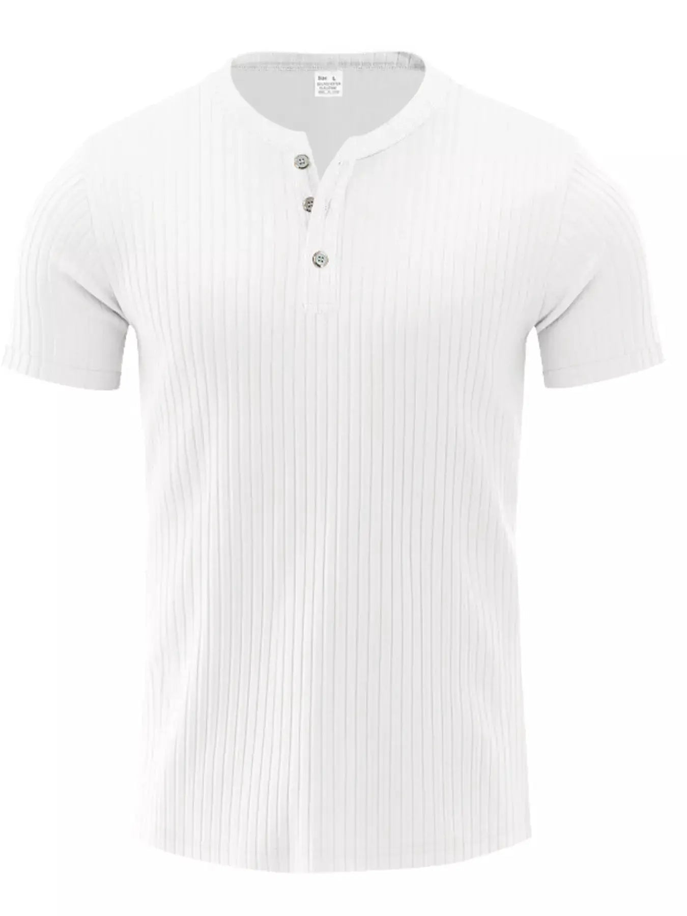 Mens Casual Ribbed Henley T Shirt Plus Size Short Sleeve - Fritsch & Co.