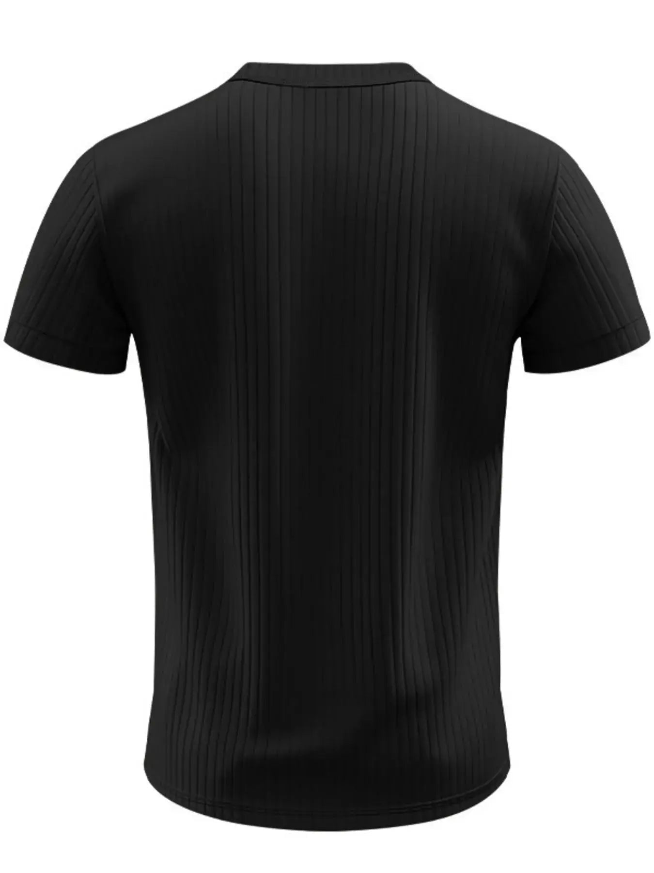 Mens Casual Ribbed Henley T Shirt Plus Size Short Sleeve - Fritsch & Co.