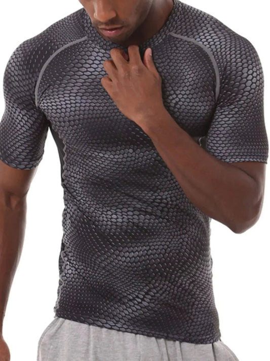 Men's Compression Fit Snake Print Active T-Shirt - Fritsch & Co.