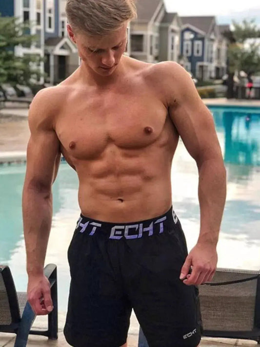Men's Letter Elastic Waist Active Shorts - Fritsch & Co.