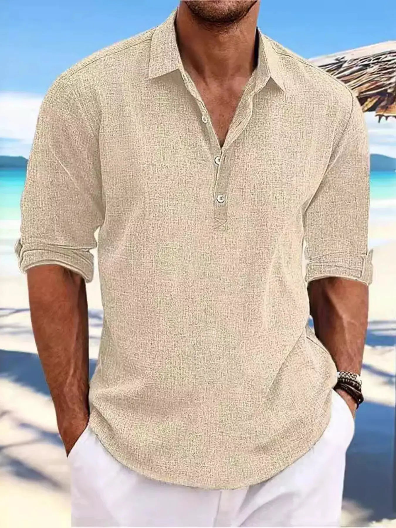 Men's Plus Size Casual Half Button Shirt For Comfort - Fritsch & Co.