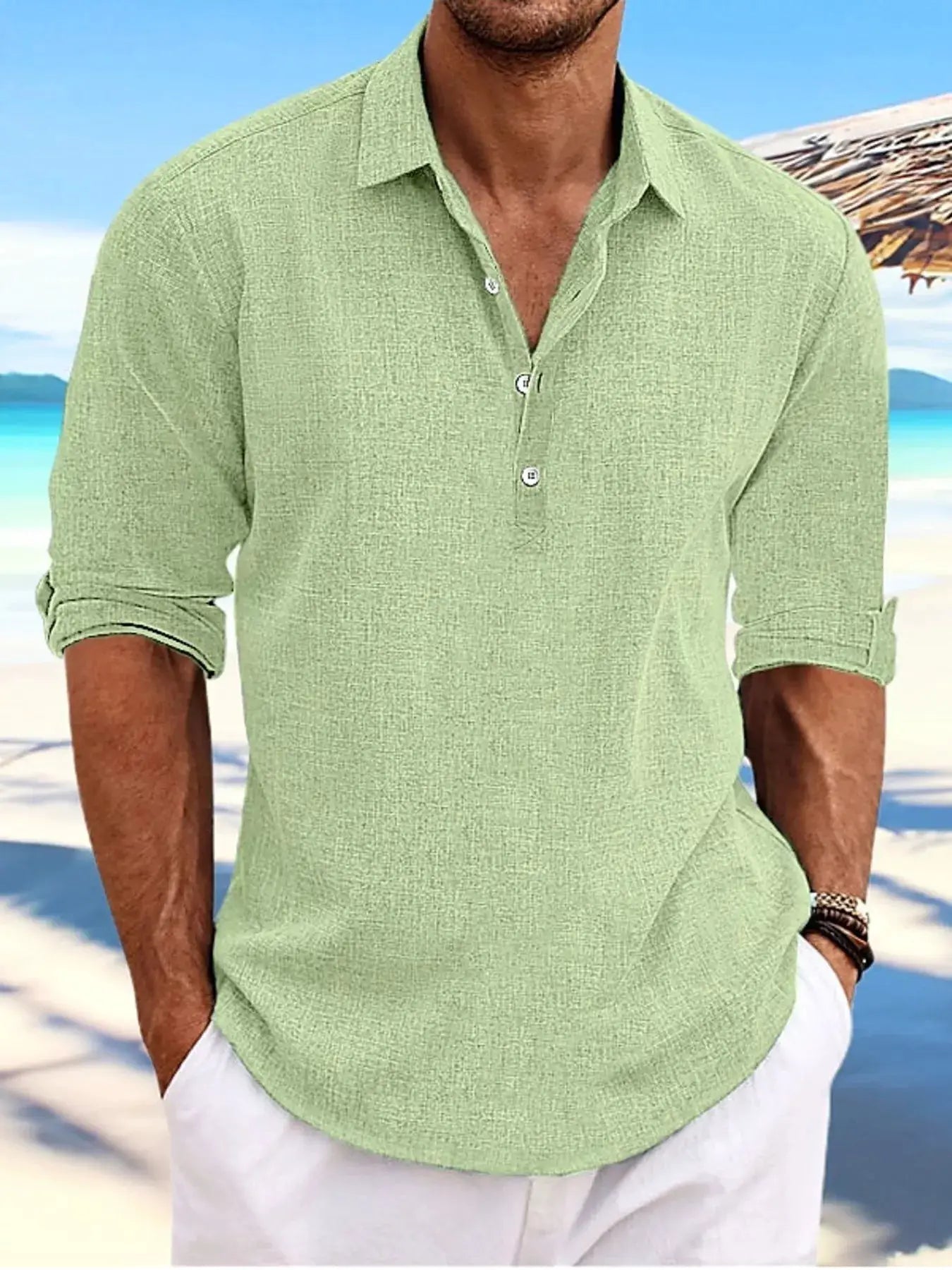 Men's Plus Size Casual Half Button Shirt For Comfort - Fritsch & Co.