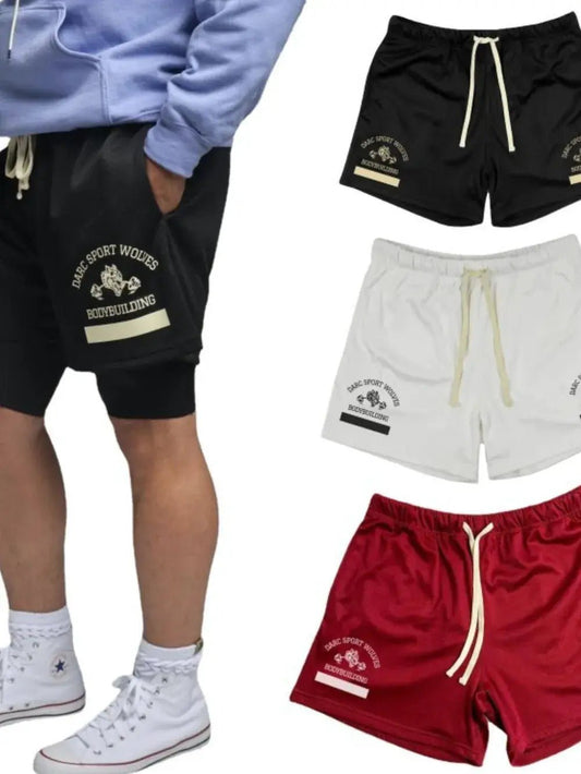 Men's Plus Size Graphic Drawstring Active Shorts - Fritsch & Co.