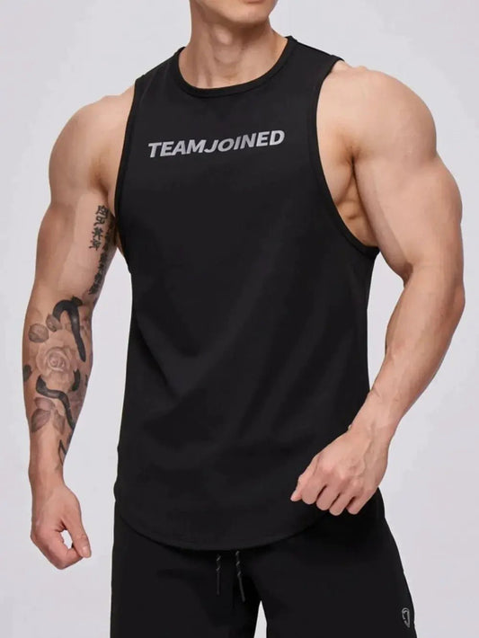 Men's Plus Size Letter Round Neck Active Tank - Fritsch & Co.