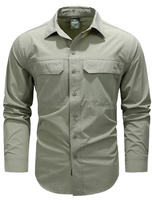 Mens Plus Size Lightweight Button Up Shirt With Chest Pockets - Fritsch & Co.