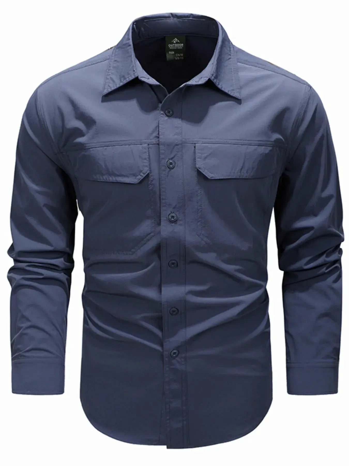 Mens Plus Size Lightweight Button Up Shirt With Chest Pockets - Fritsch & Co.
