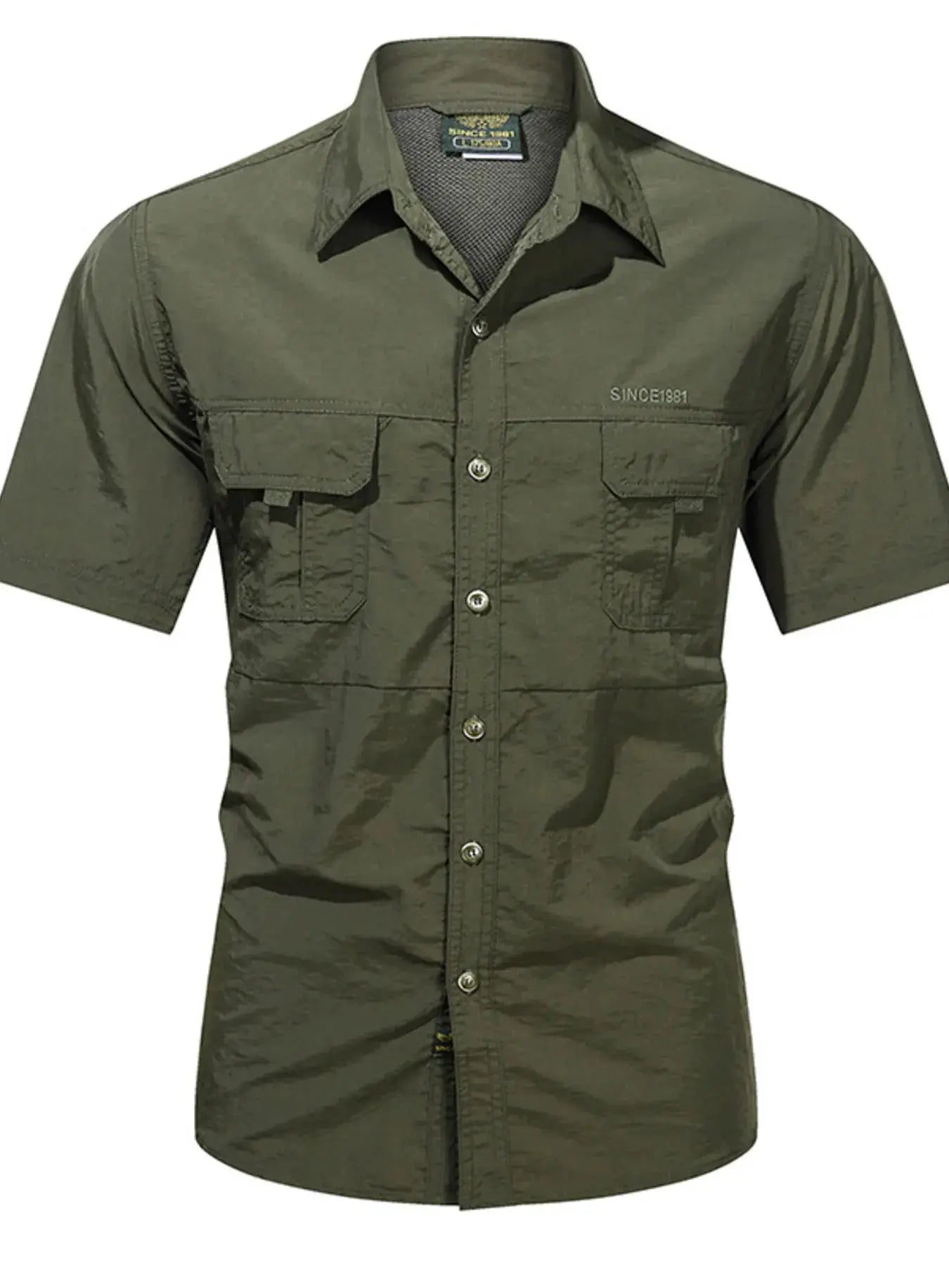 Men's Plus Size Lightweight Short Sleeve Button Up Shirt With Pockets - Fritsch & Co.