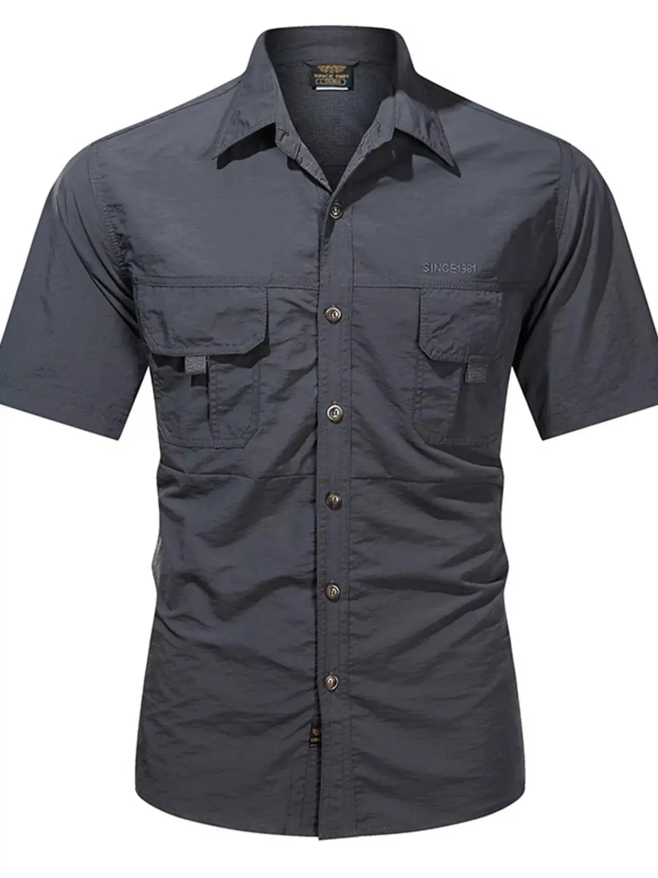 Men's Plus Size Lightweight Short Sleeve Button Up Shirt With Pockets - Fritsch & Co.