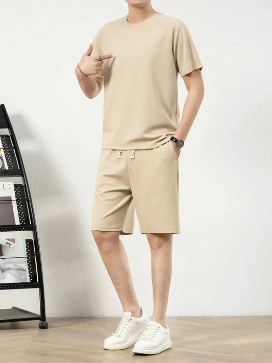 Men's Plus Size Short Sleeve Top and Shorts Set - Fritsch & Co.