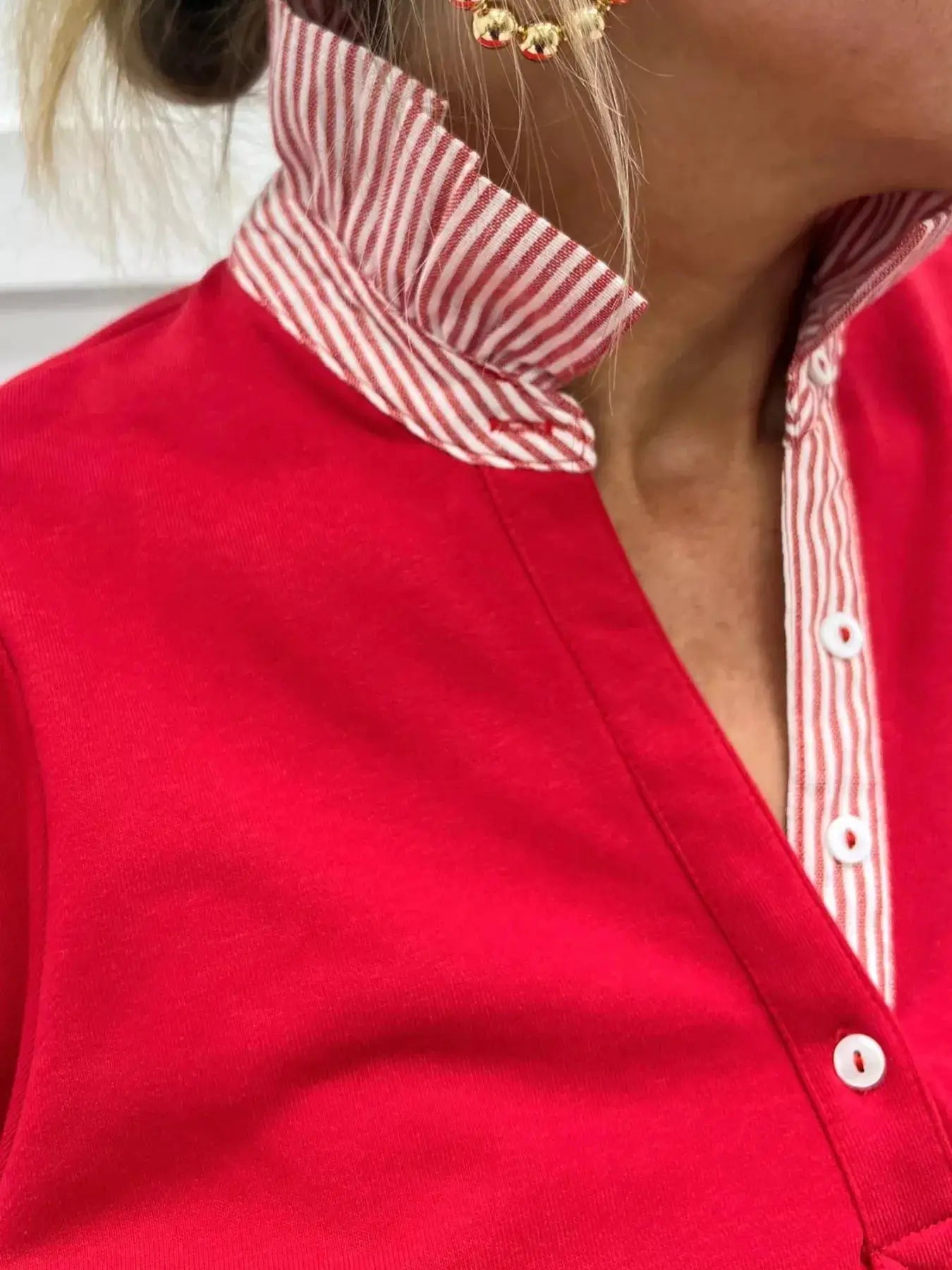 Notched Short Puff Sleeve Blouse - Fritsch & Co.