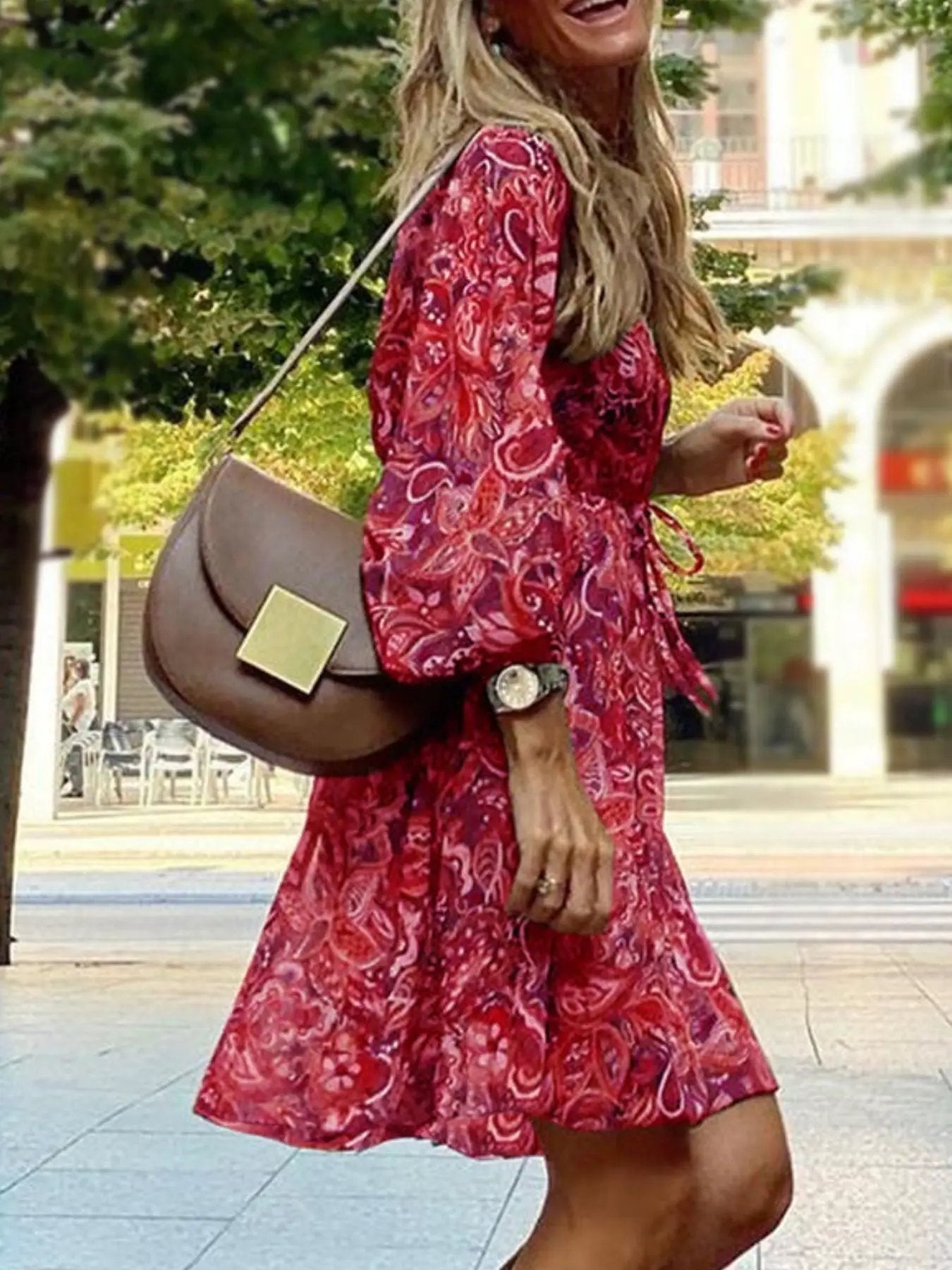 Paisley Print Balloon Sleeve Mini Dress - Fritsch & Co.